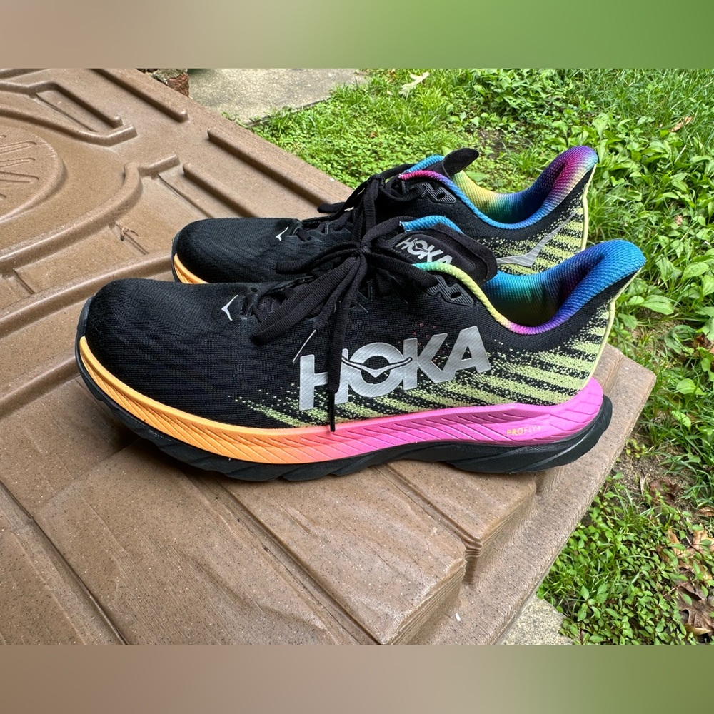 Hoka One One Black and Blue Athletic Shoes